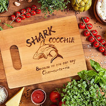 Load image into Gallery viewer, Charcuterie Board Wooden Engraved Smooth Cutting Board Portable Easy to Clean Funny Shark Coochie Board Meat and Cheese Board for Kitchen Camping Picnic(Shark 33X24)