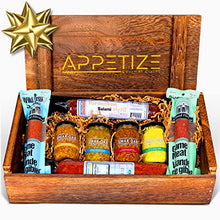 Load image into Gallery viewer, Salami & Gourmet Mustard Gift Set - Turducken, Kobe Beef, Wild Boar, Bison And Four Jars Of Gourmet Mustards - Meat Gift Baskets For Family Or Friends