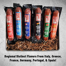 Load image into Gallery viewer, Carnivore Club 6-Pack Salami Sampler Taste of Europe - Comes in Premium Gift Tin Box - Meat Sampler Gourmet Food Gift Basket - Great with Crackers Cheese Wine - Ultimate Gift for Meat Lovers