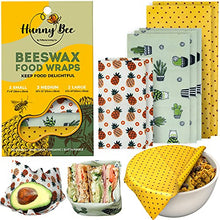 Load image into Gallery viewer, HUNNYBEEE Beeswax Reusable Food Wraps - (7 Packs) Beeswax Wrap Sustainable Products, Eco-Friendly Wax Wrap, Organization Storage Bags, Cheese Bee Wrappers Cling, Wax Paper for Food