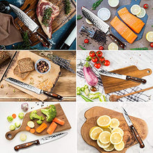 Load image into Gallery viewer, Kitchen Knife Set,15-Piece Knife Set with Block Wooden,Self Sharpening for Chef Knife Set,High Carbon Japan Stainless Steel Hammered Collection Knife Block Set with Steak Knives, Boxed Knife Sets