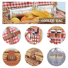 Load image into Gallery viewer, Picnic Basket Set for 2 People, Durable Wicker Picnic Hamper Set