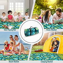 Load image into Gallery viewer, Picnic Blankets Extra Large, Waterproof Foldable Outdoor Beach Blanket Oversized 83x79” Sandproof, 3-Layer Picnic Mat for Camping, Hiking, Travel, Park, Concerts (Yellow Flowers)