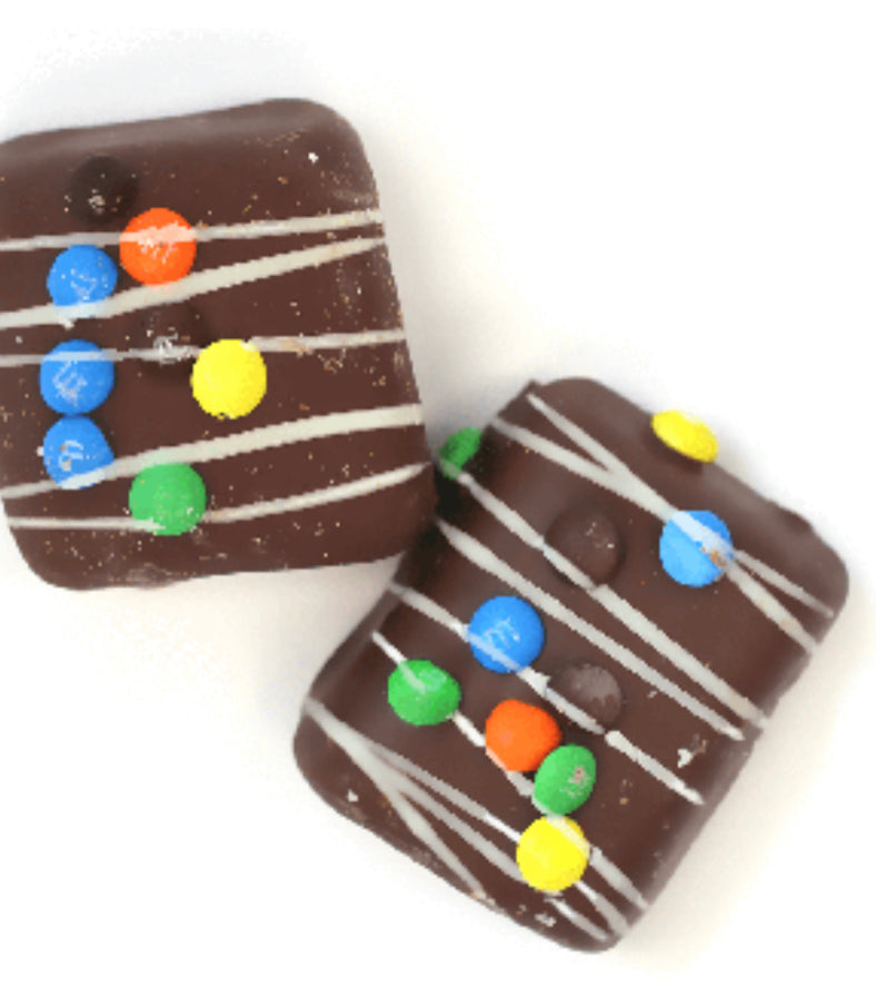 Chocolate Covered Marshmallow with M&Ms