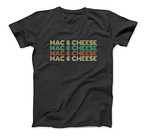 Mac & Cheese - Retro Cheesy Noodle Macaroni Lover Foodie T-Shirt Sweatshirt Hoodie Tanktop for Men Women Kids Black