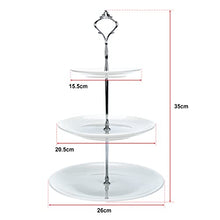 Load image into Gallery viewer, Xeternity-Made 3 Tier Round Serving Tray Platters, Appetizer or Dessert Cupcakes and Cake Stand Great for Weddings, Party, Holiday Dinners White
