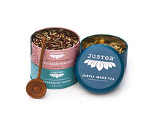 Load image into Gallery viewer, JusTea Herbal Tea Trio | 3 Flavour Tin Variety Pack with Hand Carved Tea Spoon | 45+ Cups of Loose Leaf Tea | Caffeine Free | Award-Winning | Fair Trade | Non-GMO
