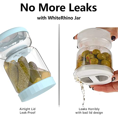 WhiteRhino Glass Pickle Jar with Strainer Flip,34oz/1000ml Olive
