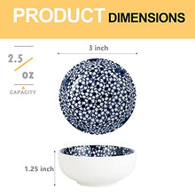 Load image into Gallery viewer, Swuut Japanese Style Ceramic Dipping Bowls,3 Inch Side Dishes Sauce Dishes for Sushi,Sauce,Snack and Soy,3 Oz Blue and White Pinch Bowls for Kitchen Prep - Set of 6(3 inch)
