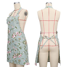 Load image into Gallery viewer, SUSSURRO 2 Pack Floral Aprons with 2 Pockets, Cotton Canvas Chef Bakers Apron Cooking Baking Adjustable Kitchen Aprons with Rose Pattern for Mom Wife
