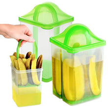 Load image into Gallery viewer, Youngever 2 Pack Pickle Container with Strainer, Plastic Pickle Holder with Strainer, Pickle Keeper with Lid

