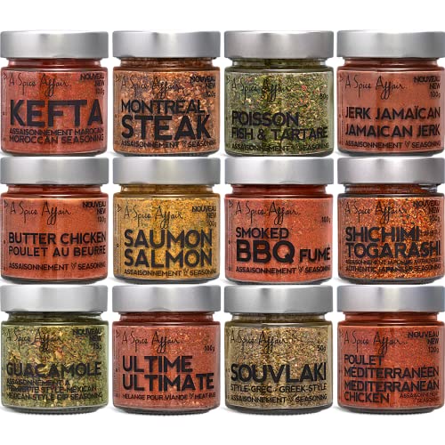 A Spice Affair's The Keto Kit 2.0 12-Pack Spice Set — Fish, Seafood, Meat and Poultry, All Purpose Seasonings and Spices Sets — Spices Keto Seasoning Spice Kit