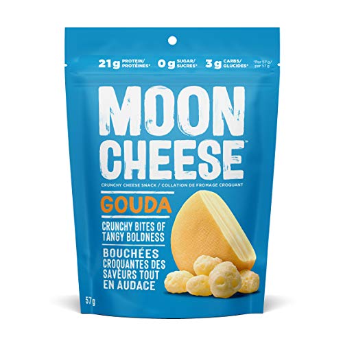 Moon Cheese Oh My Gouda, 100% Gouda Cheese, Low-Carb 10 Oz, Keto-Friendly, High Protein Snack Alternative to Protein Bars, Cookies, and Shakes, 57 Grams