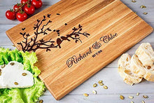 Load image into Gallery viewer, Personalized Engraved Cutting Board- Wedding Gift, Anniversary Gifts, Birds Brunch Housewarming Gift, Christmas Gift, Corporate Gift, Award, Promotion Lovebirds
