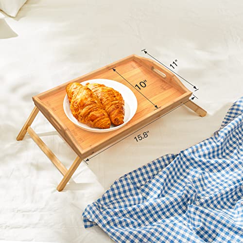 Bamboo Bed Tray Table for Eating TV Breakfast Tray for Bed Foldable Wo –  Good Grazes