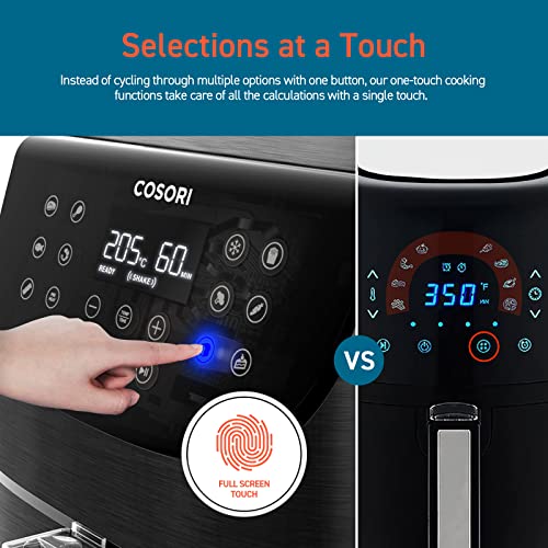 COSORI Air Fryer Max XL with 100 Recipes Electric Hot Oven Oilless Cooker  LED Touch Screen with 13 Cooking Functions, Preheat and Shake Reminder,  Nonstick Basket, 5.8 QT, Red 
