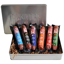 Load image into Gallery viewer, Carnivore Club 6-Pack Salami Sampler Taste of Europe - Comes in Premium Gift Tin Box - Meat Sampler Gourmet Food Gift Basket - Great with Crackers Cheese Wine - Ultimate Gift for Meat Lovers
