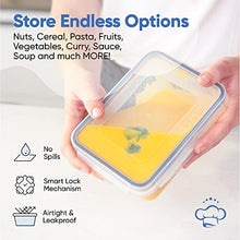 Load image into Gallery viewer, Food Storage Containers Set - Airtight Plastic Containers with Easy Snap Lids (16 Pack) - Leak Proof Kitchen &amp; Pantry Organization - BPA-Free - 16 Chalkboard Labels &amp; Marker - Chef&#39;s Path
