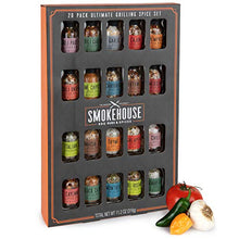 Load image into Gallery viewer, Thoughtfully Gifts, Smokehouse Ultimate Grilling Spice Set, Grill Seasoning Gift Set Flavors Include Chili Garlic, Rosemary and Herb, Lime Chipotle, Cajun Seasoning and More, Pack of 20
