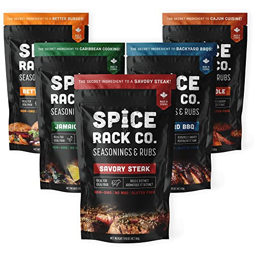 BBQ Spices And Rubs Gift Set - Spice Rack Co BBQ Rubs And Spices Gift Set, Grilling Smoker Spices And Rubs Gift Set Of 5 Meat Rubs For Smoking, Gifts For Meat Smokers & BBQ Gifts For Men & Women (5pk)