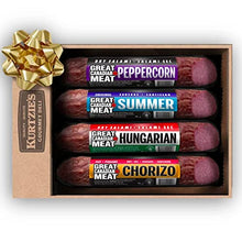 Load image into Gallery viewer, Gourmet Salami Sampler - Peppercorn, Chorizo, Hungarian, Summer Sausage, Salami Sticks For Charcuterie Boards, Gift Baskets, Premium Variety Sampler Salami Meat Snacks Box For Carnivores &amp; Meat Lovers - Great Canadian Meat - Gluten Free
