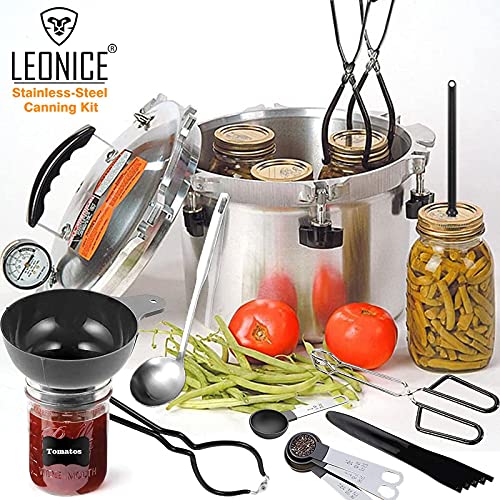 Kit Mise En Conserve 6 Pièces Complet – Entonnoir, Pince, Popper, Lève-Couvercle Magnétique & Clé