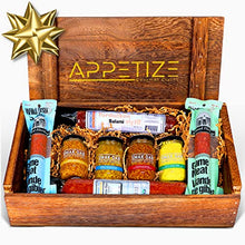 Load image into Gallery viewer, Salami &amp; Gourmet Mustard Gift Set - Turducken, Kobe Beef, Wild Boar, Bison And Four Jars Of Gourmet Mustards - Meat Gift Baskets For Family Or Friends
