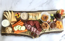 Load image into Gallery viewer, Artisanal wooden live-edge charcuterie board
