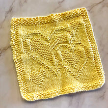 Load image into Gallery viewer, Cotton knit heart-motif dish cloths (handmade)
